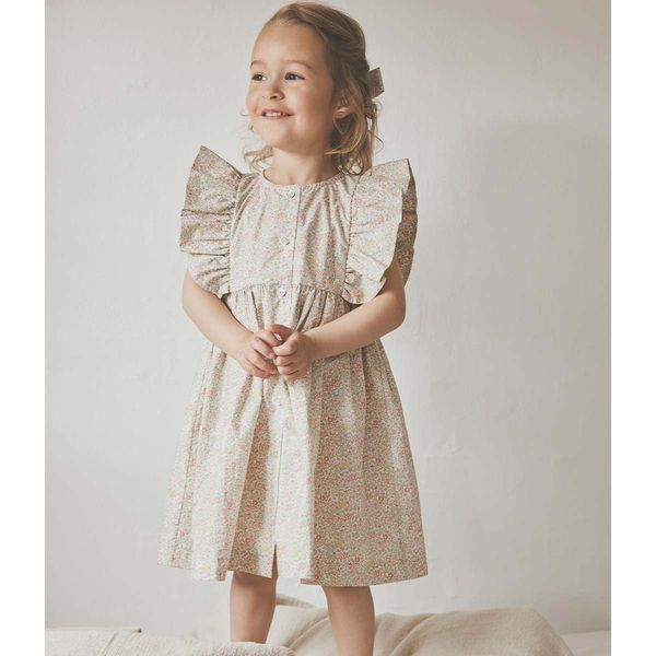 Hovedbilde HUTTEliHUT Liberty kjole til barn, Double Cream