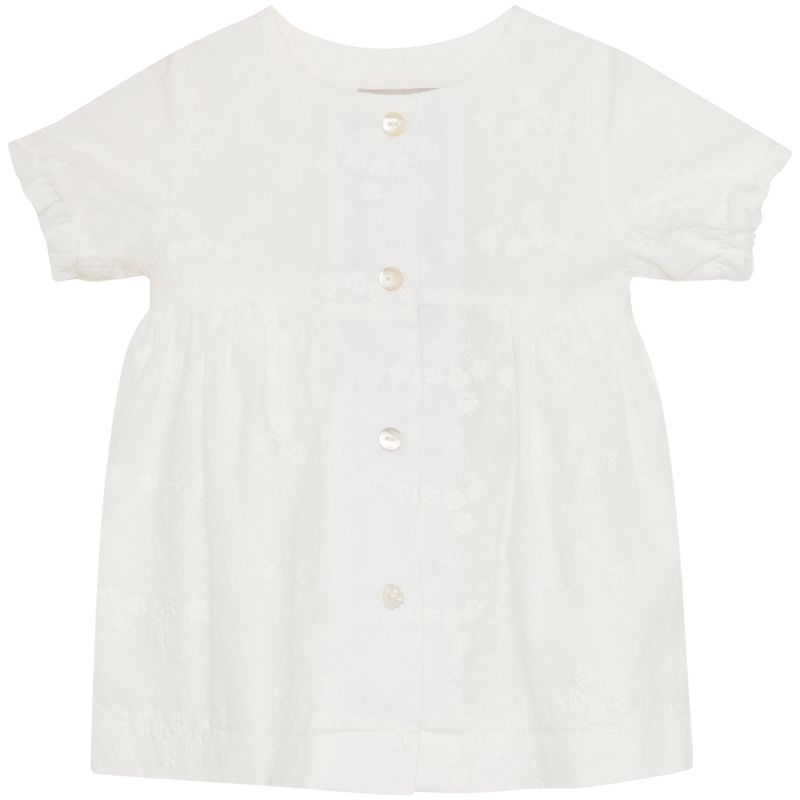 HUTTEliHUT Embroidery kjole til baby, Antique White