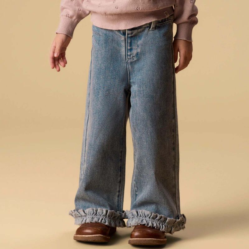 Lil' Atelier Nmfdamla wide-fit jeans småbarn, Medium Blue