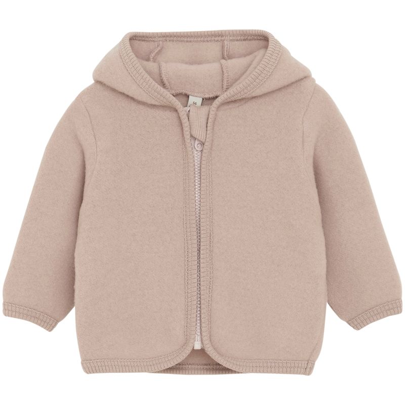 HUTTEliHUT Jakke i ullfleece med ører, Mahogany Rose