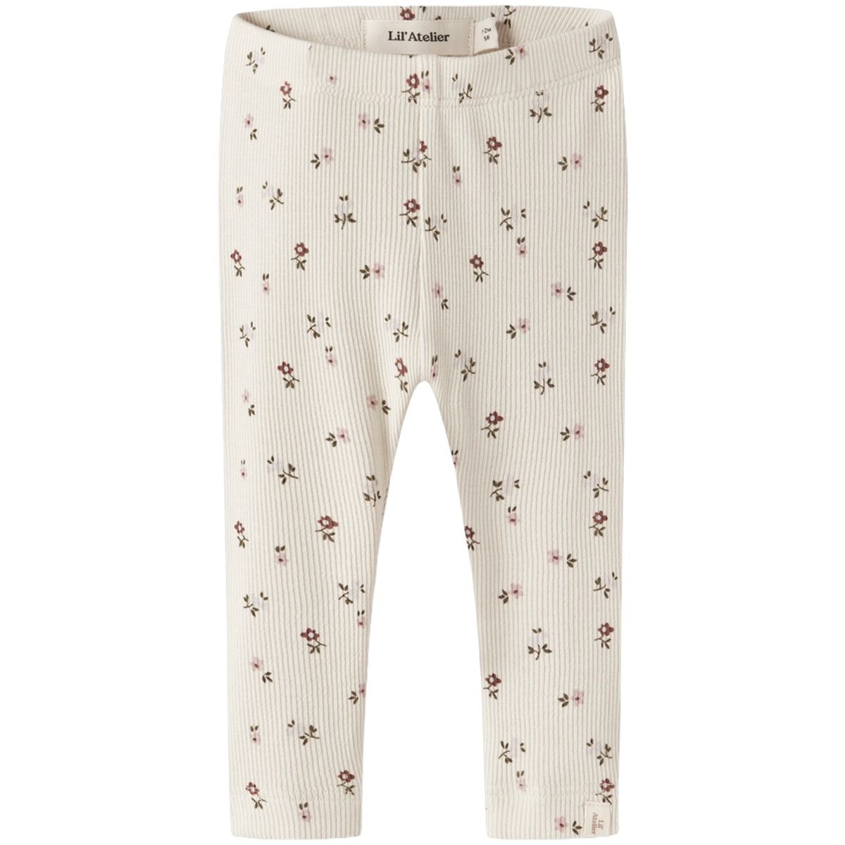 Lil' Atelier Nbfgago Floral leggings til baby, Turtledove