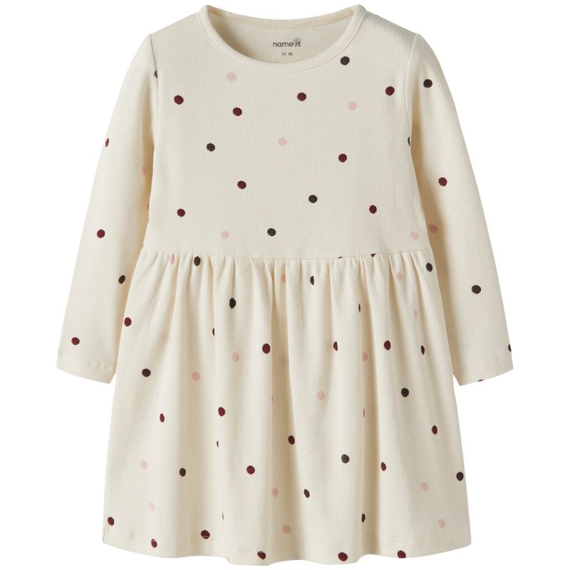 Name It Nmfnutti kjole til småbarn, Antique White Dot