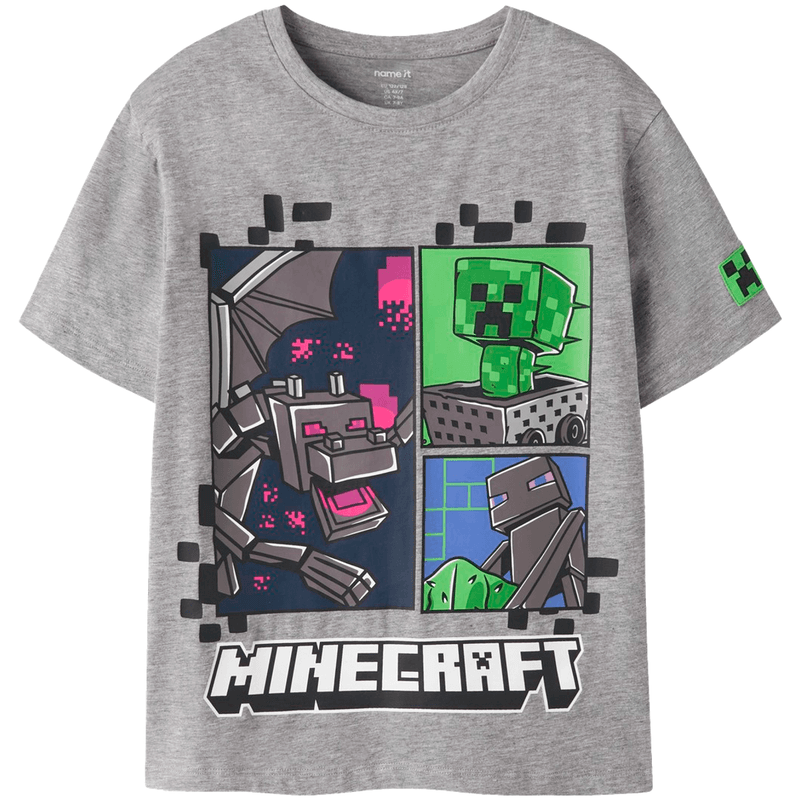 Name It Nkmmykin Minecraft t-skjorte, Grey Melange
