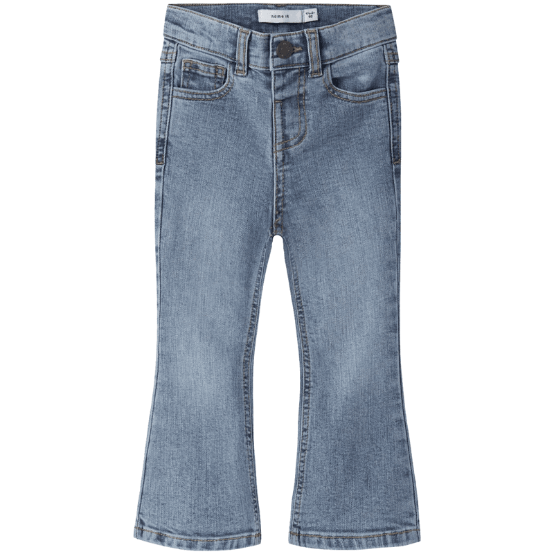 Name It Nmfpolly bootcut jeans til småbarn, Medium Blue Den.