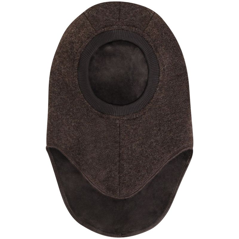 HUTTEliHUT Dino balaclava i ull, Dark Brown Melange
