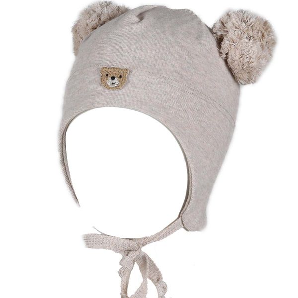 Hovedbilde Kivat vårlue til barn med bamse, Sand
