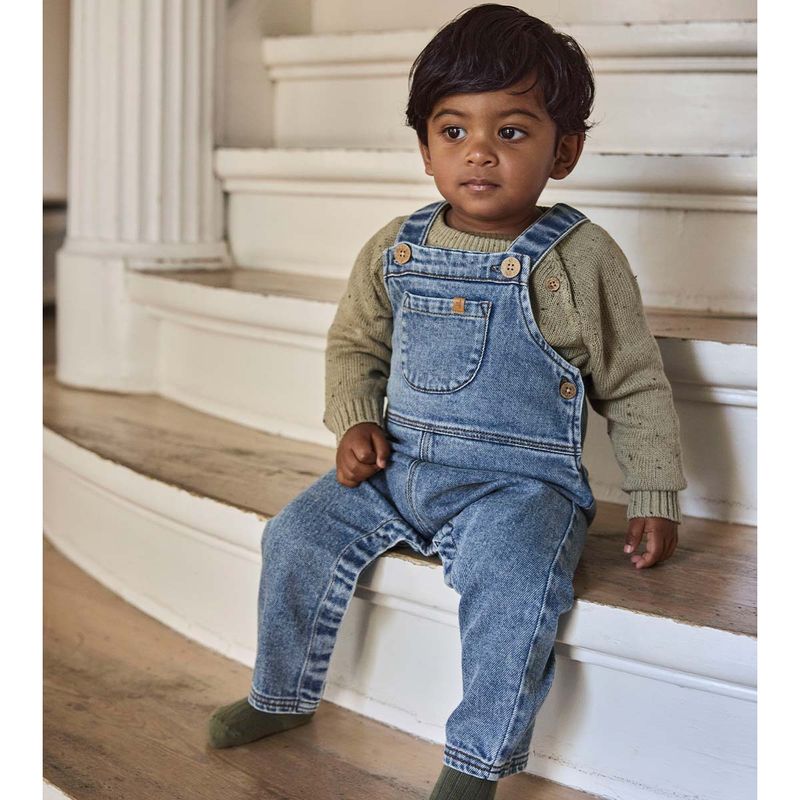 Lil' Atelier Nbmkarole overall til baby, Medium Blue Denim