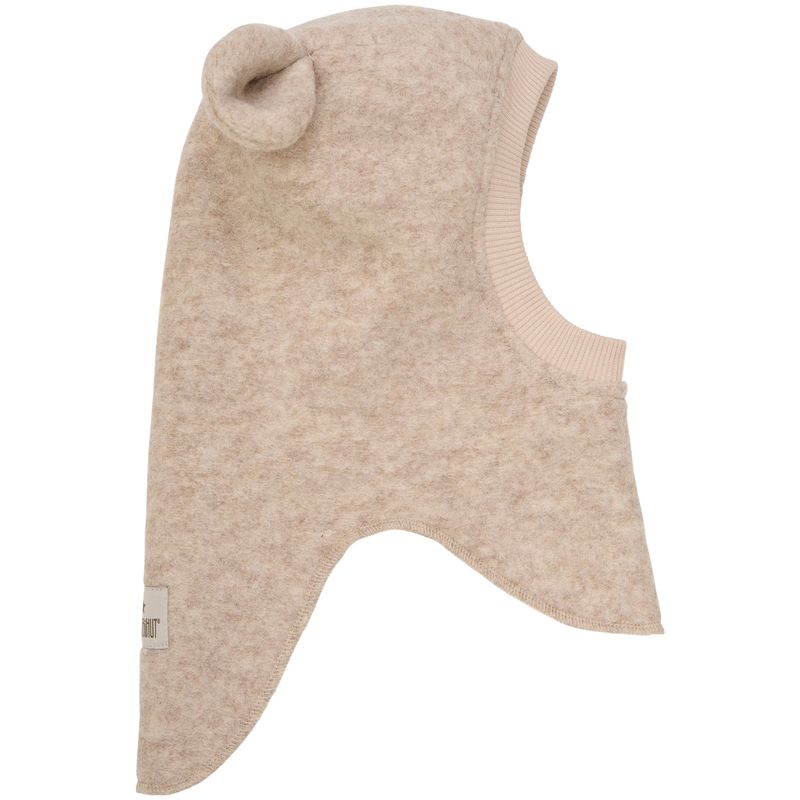 HUTTEliHUT Balaclava Bjørneører tovet ull, Sand