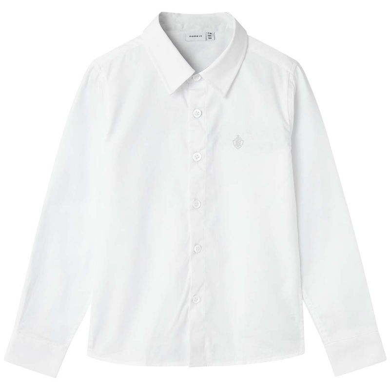 Name It Nmmeshirt skjorte til barn og ungdom, Bright White