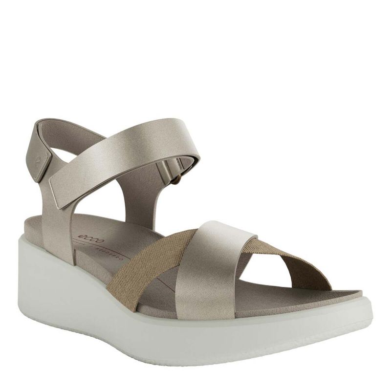 Ecco Flowt Wedge Lx sandaler til dame, pure white gold