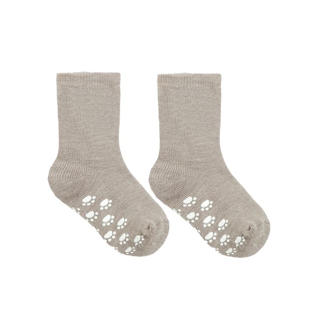 Hovedbilde Joha antiskli sokker til barn i ull, Beige ...