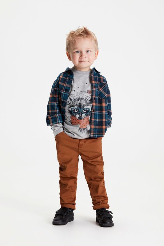 MinyMo twill bukse til baby og barn, cognac