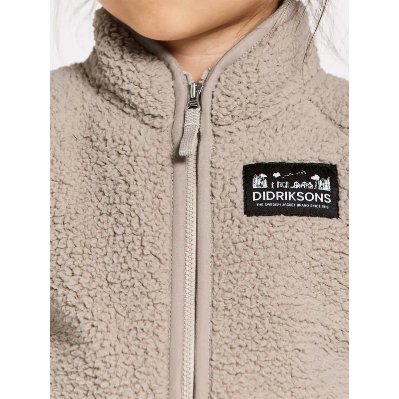 Didriksons Gibbs teddyjakke til barn, Beach Beige