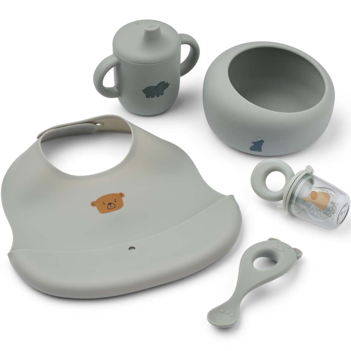Liewood Mileah spisesett til baby, Dove blue