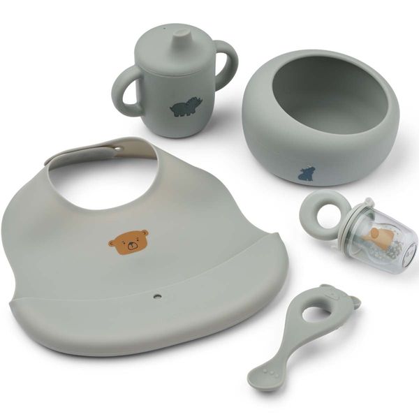 Hovedbilde Liewood Mileah spisesett til baby, Dove blue