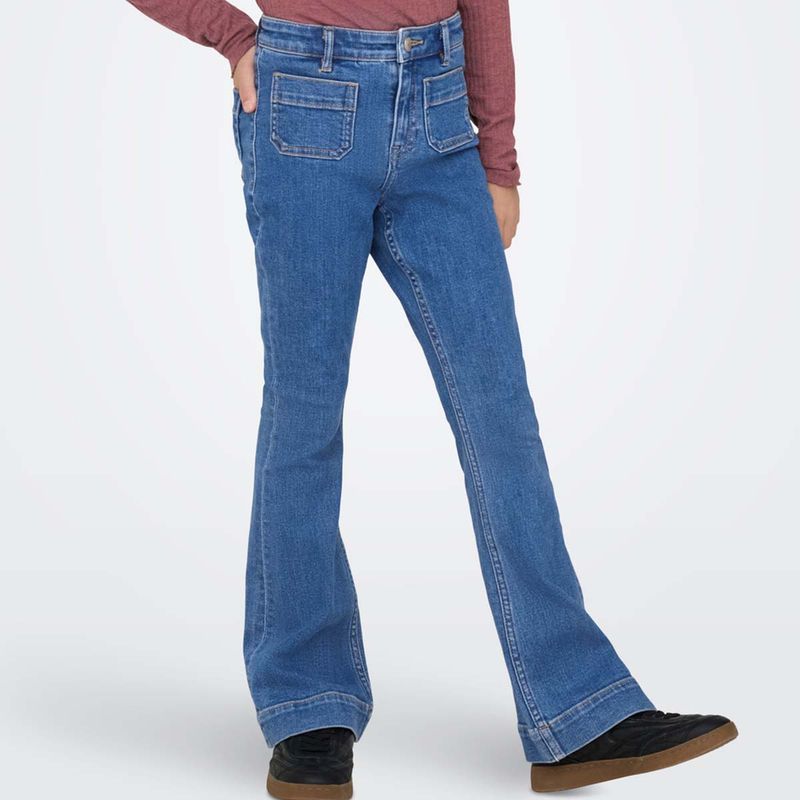 Kids Only Kogmadison flared-fit jeans, Light Blue Denim