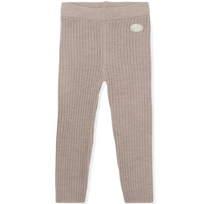 Hovedbilde Lillelam ribbet ullbukse til barn, beige