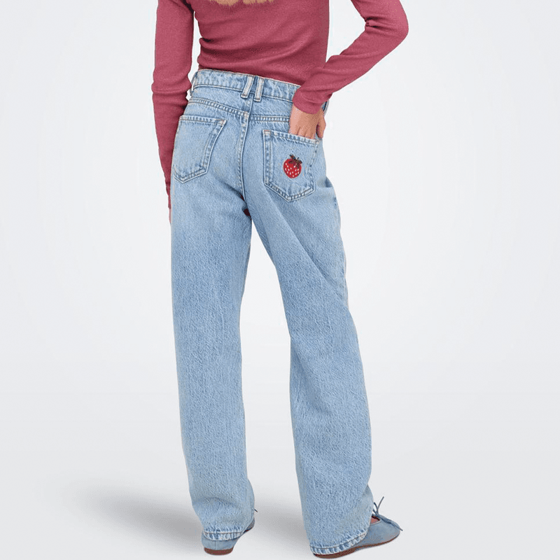 Kids Only Kogdad straight-fit jeans barn, Light Blue Denim
