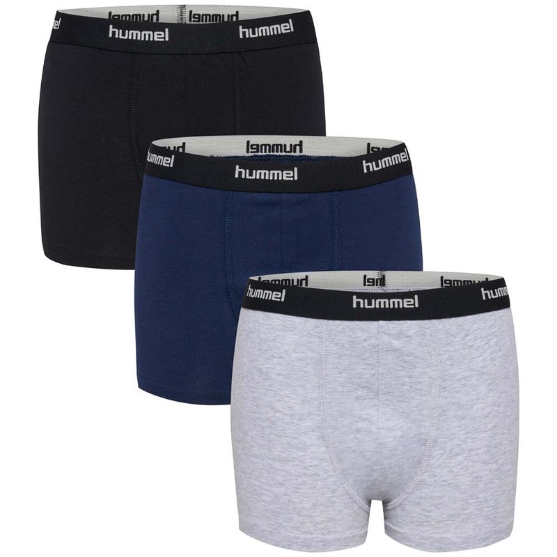Hummel Hmljr Nalle 3-pack boxer til barn, Grey Melange