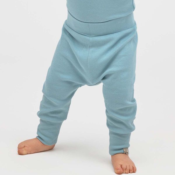 Hovedbilde Gullkorn Villvette bukse til baby, Askeblå