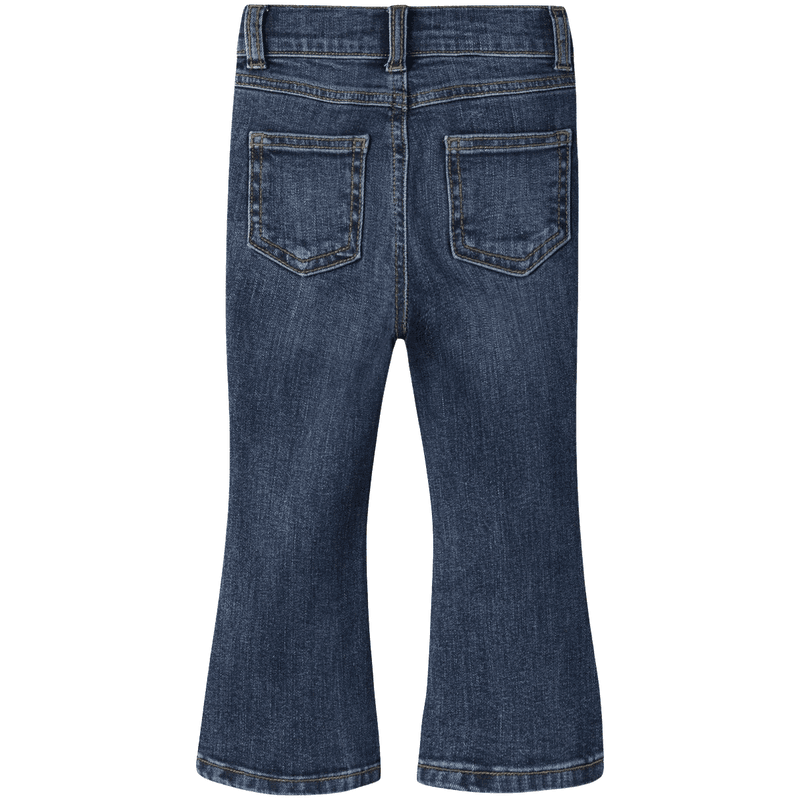 Name It Nmfpolly bootcut jeans til småbarn, Dark Blue Denim