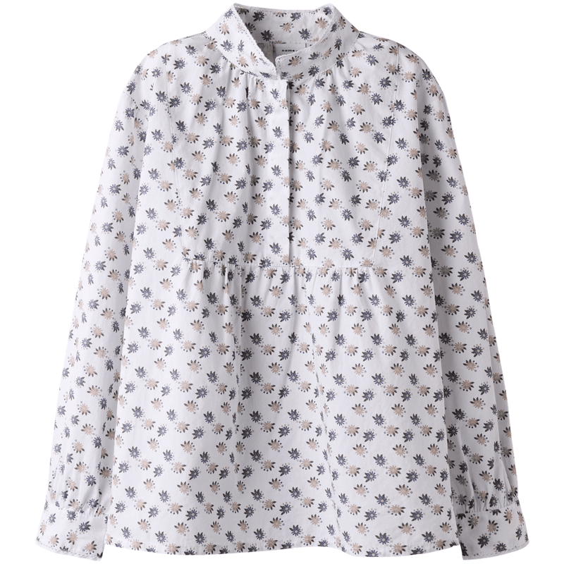 Name It Nmfterina skjorte festdrakt/bunad, Bright White/Flw