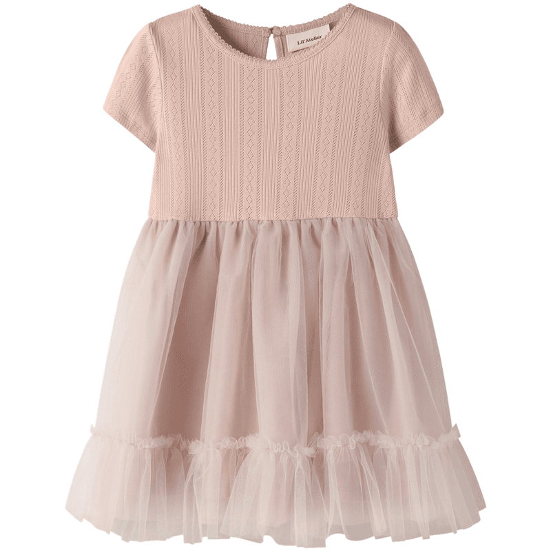 Lil' Atelier Nmffanella kjole til småbarn, Peach Whip