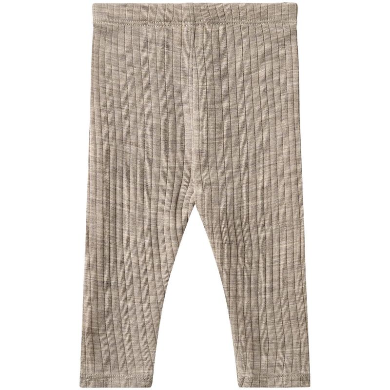 Wheat Agi leggings i ull/silke til baby, Khaki Melange