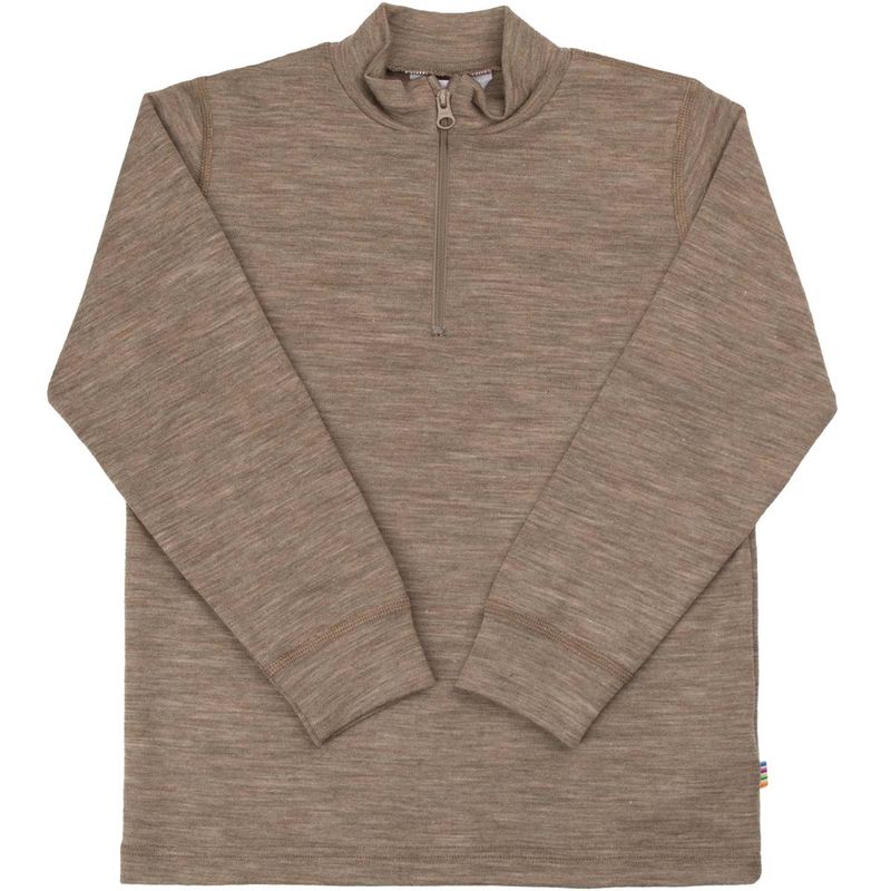 Joha half-zip genser i ull/silke til barn, Beige Mel.