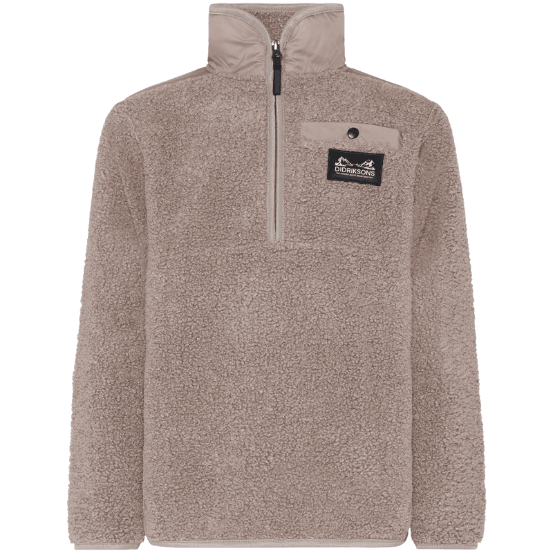 Didriksons Exa half-zip fleecejakke til barn, Ash Brown