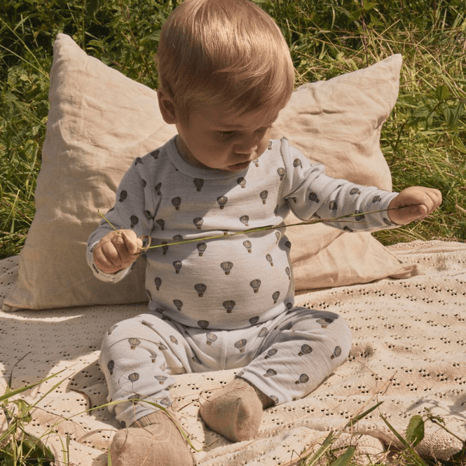 Hovedbilde Lil' Atelier Nbmnoel leggings i ull baby, Oyster ...