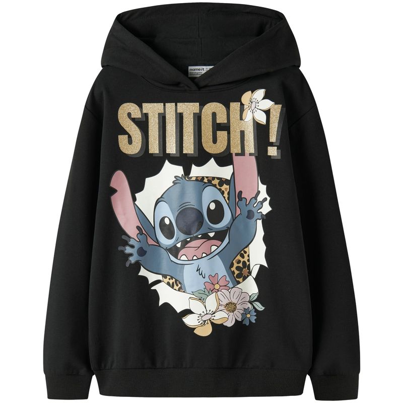 Name It Nkfjynda Stitch hettegenser til barn, Black