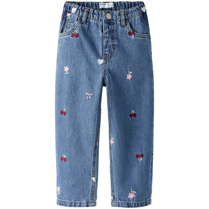 Name It Nmfbella Barrel jeans småbarn, Medium Blue Denim