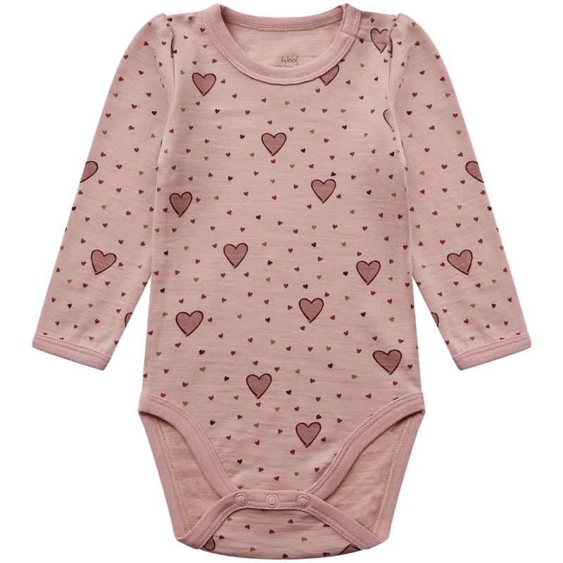Hust and Claire Hcbaloo body i ull/bambus, Dusty Rose/Hearts