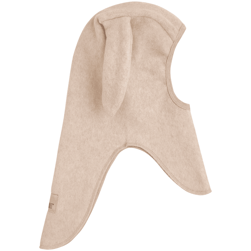 Huttelihut balaclava kanin bomullsfleece, Camel Melange