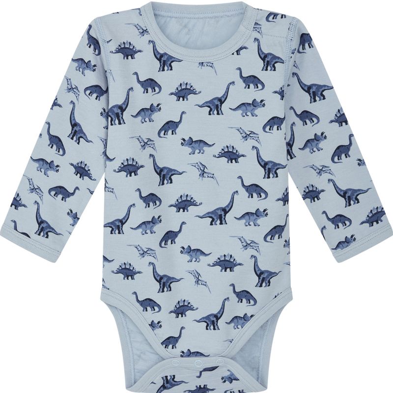 Hust & Claire Badia body ull/bambus Dino, Cloud Blue