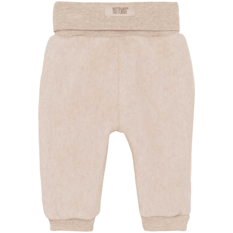 Huttelihut bukse i bomullsfleece, Camel Melange