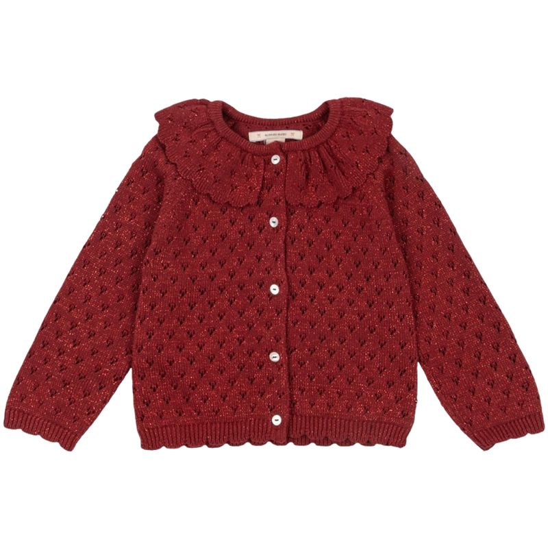 Konges Sløjd Holiday cardigan til barn, Red Dahlia