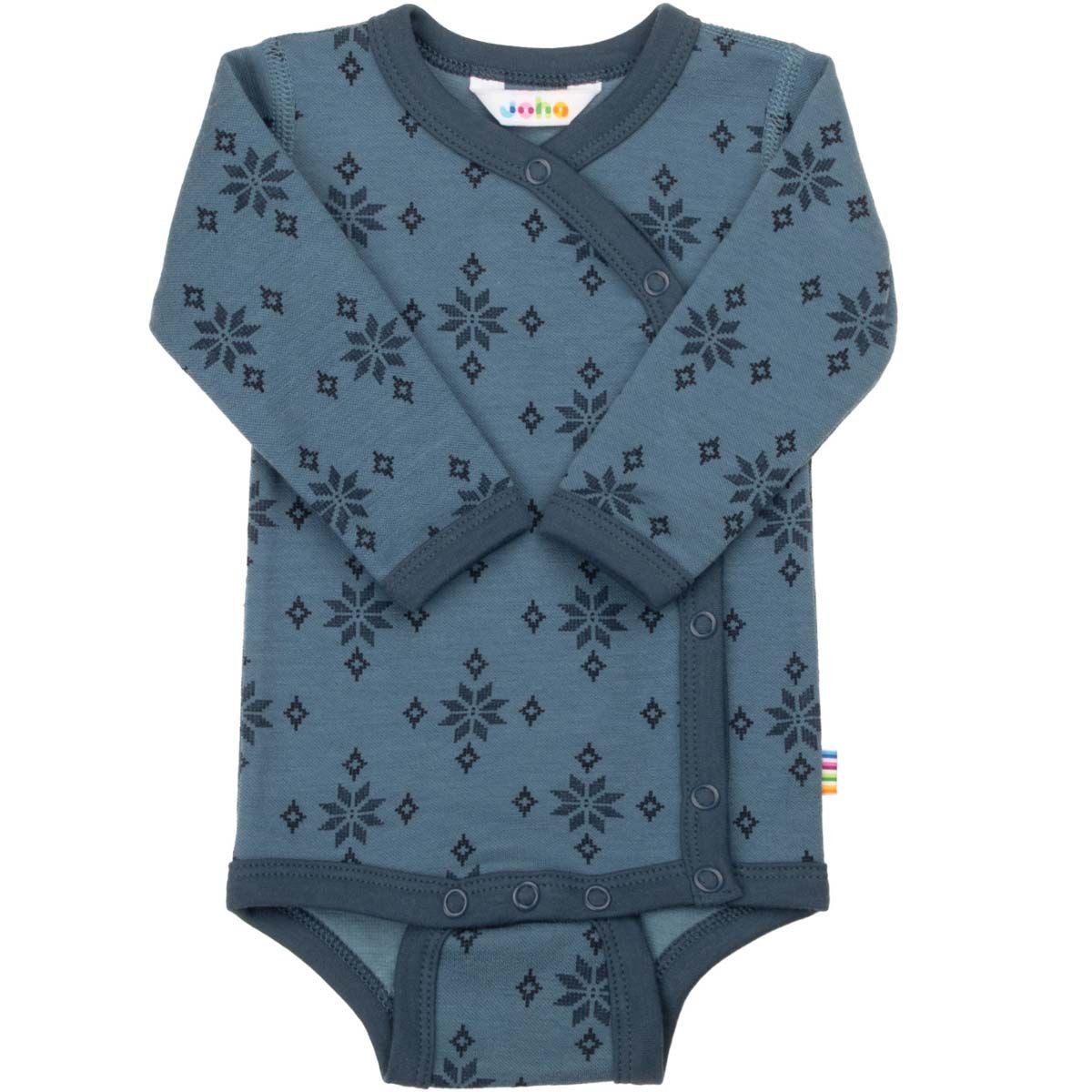 Joha Ice Crystal omslagsbody i ull/bomull, Blue