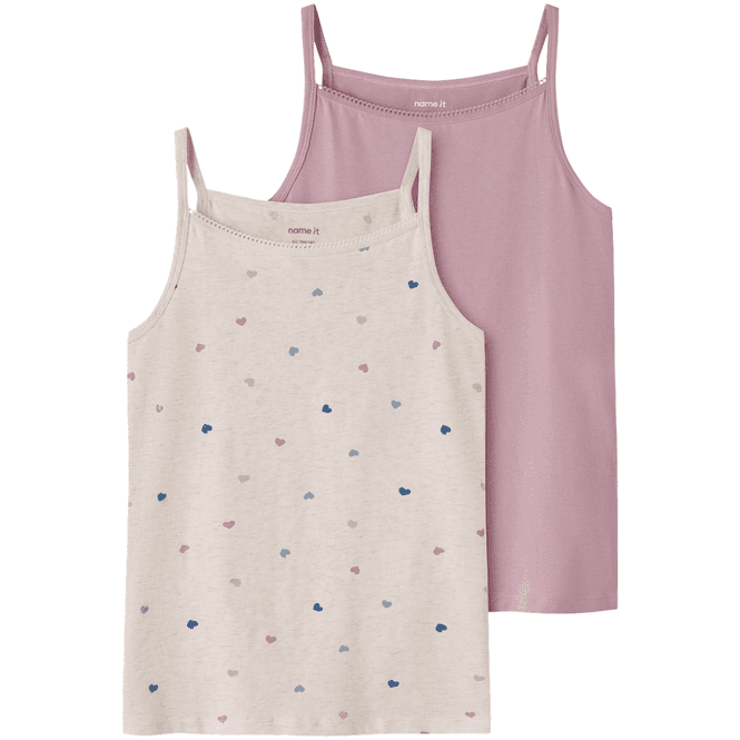 Hovedbilde Name It Nkfstrap 2-pack singlet til barn, Peyote ...