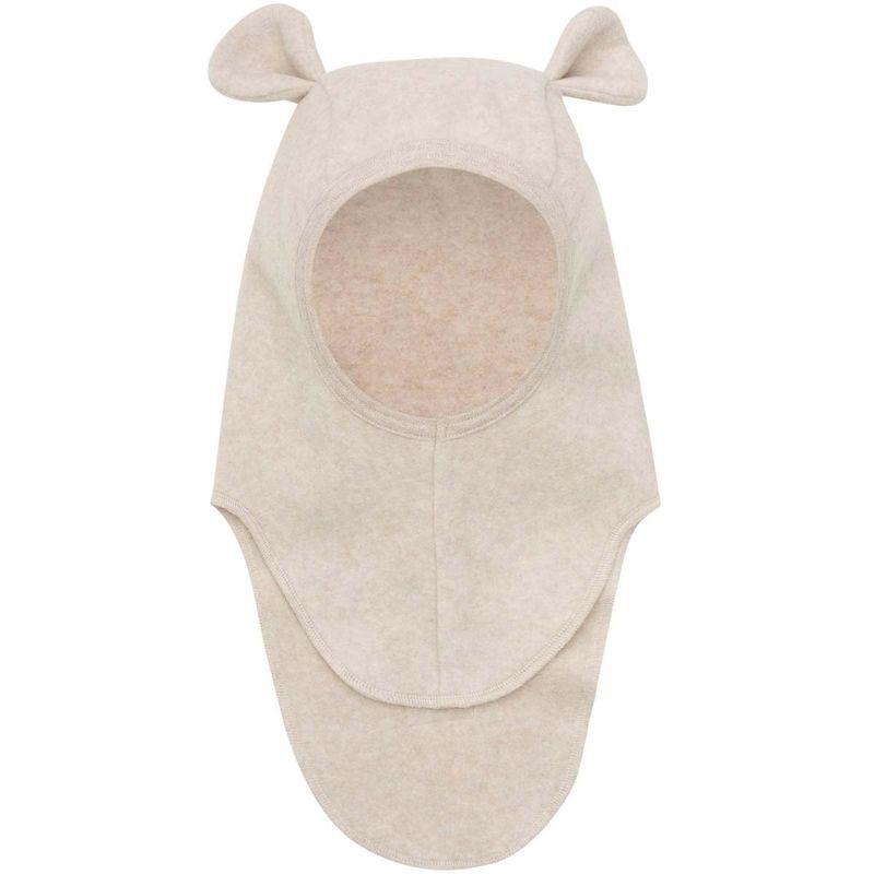 HUTTEliHUT Balaclava bomullsfleece bjørneører, Camel Mel.