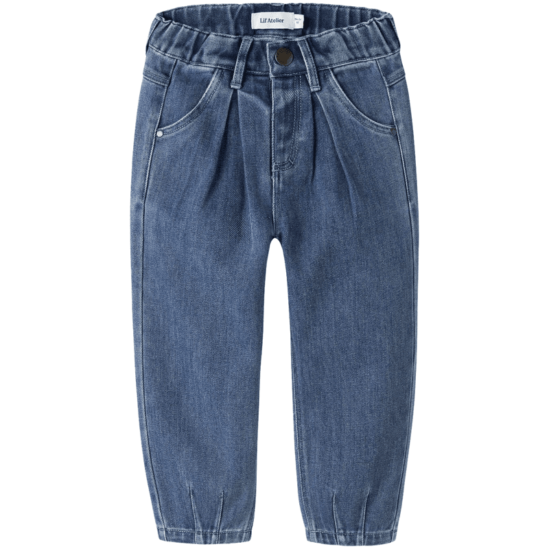 Lil' Atelier Nmnobello baggy jeans småbarn, Dark Blue Denim