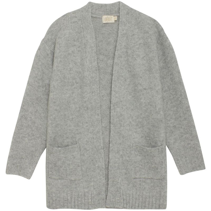 Creamie lang cardigan til barn, Light Grey Melange
