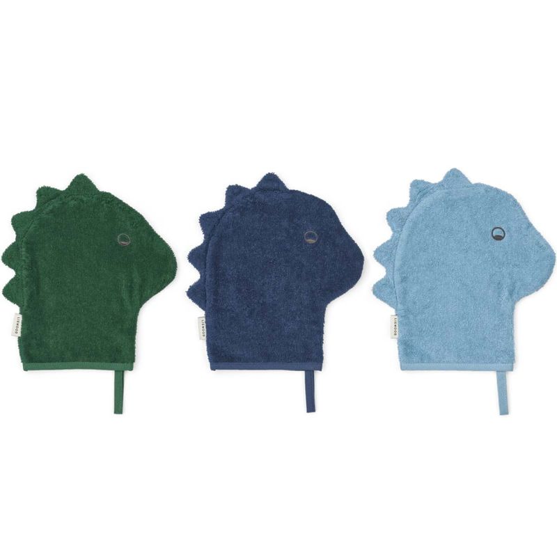 Liewood Sylvester 3-pack vaskekluter, Beach blue mix