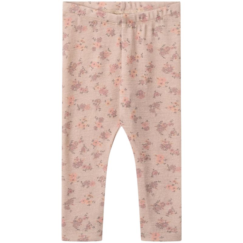 Wheat leggings i ull til baby, Lilac Flowers