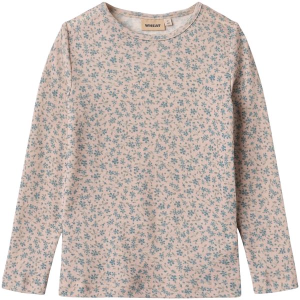 Hovedbilde Wheat Alfi genser i ull til barn, Blue Flowers