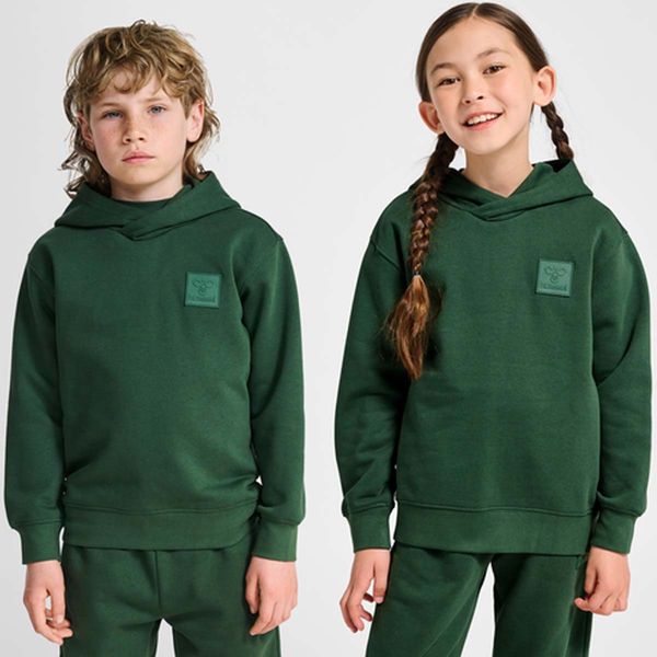 Hovedbilde Hummel Clean hettegenser til barn, Dark Green