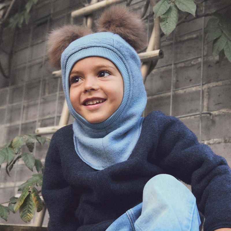 HUTTEliHUT balaclava i ull m/alpakkadusker, Windward Blue