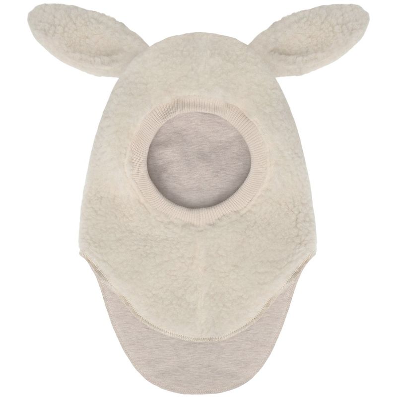 HUTTEliHUT Teddy balaclava i ull m/kaninører, Cement