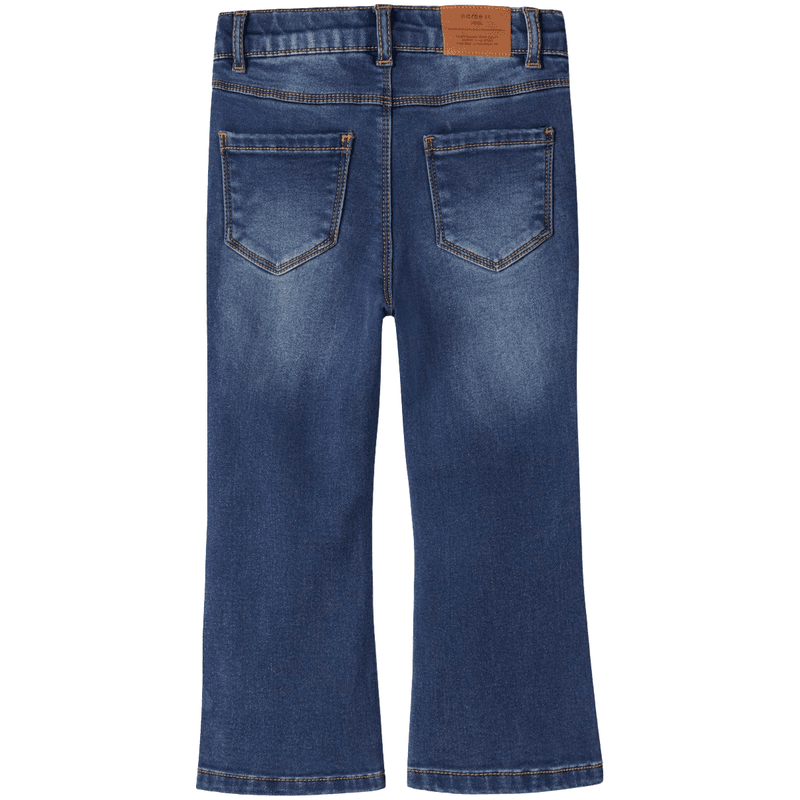 Name It Nmfsalli boot-cut jeans m/fleece, Dark Blue Denim